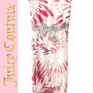 Juicy Couture Logo Tie Dye Plush Blanket Throw